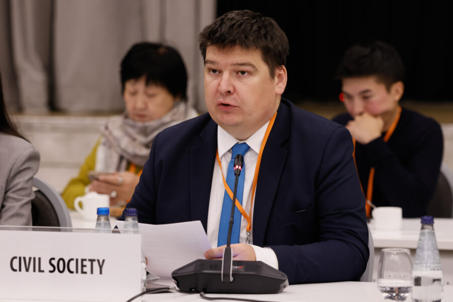 dr Karol Leszczyński w trakcie konferencji OBWE Warsaw Human Dimension. 13 października 2025 r.